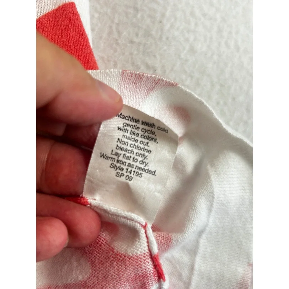 J.Crew Womens Coral White Abstract Floral Cotton Knit A-Line Dress 14195‎ Size M
